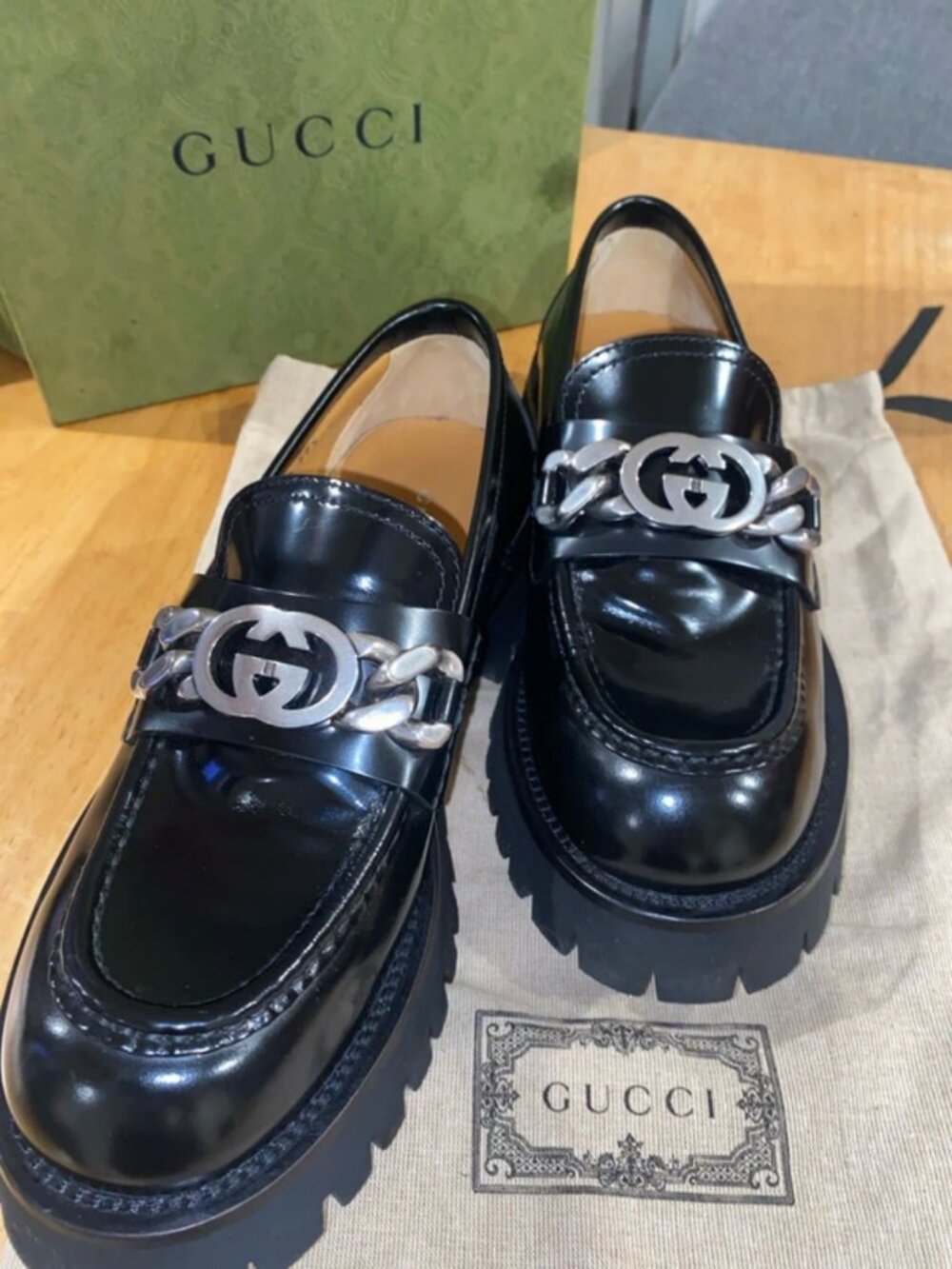 Gucci leathers loafers platforms